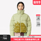 幻走（MOVEUP）2024冬季新款.FUN系列立領(lǐng)貓咪繡花松緊袖短款羽絨服女 淺豆綠 M
