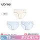 ubras動(dòng)物印花純棉內褲女7A抗菌透氣襠可愛(ài)中低腰少女生三角短褲 漣漪藍色+漣漪藍色+白色 3條 L