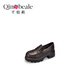 千佰莉（Qin&beale）秋季新款英倫風(fēng)樂(lè )福鞋厚底一腳蹬小皮鞋3147 棕色 36