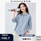 佐丹奴知識(shí)分子風(fēng)襯衫女純棉府綢破骨連肩中袖襯衣女05345463