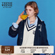 Teenie Weenie小熊女裝休閑簡(jiǎn)約春季翻領(lǐng)連帽棒球外套學(xué)院風(fēng)小個(gè)子 藏青色 M (165)