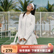艾萊依（ERAL）防曬服2025夏季新款防曬衣UPF100+涼感原紗女修身戶外運動連衣裙 浮云白 M 160