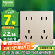 施耐德電氣 十孔插座 86型暗裝墻壁電源開關(guān)插座面板 桓悅系列 日耀金色