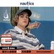 nautica white sail 白帆×Cityboy 日系中性寬松休閑全棉條紋短袖POLO衫KW3207 湛藍41C（232） M