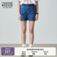 Teenie Weenie小熊女裝夏季簡(jiǎn)約時(shí)尚牛仔短褲時(shí)尚高腰褲子女韓版 深藍色 M (165)