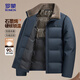 羅蒙（ROMON）毛領(lǐng)羽絨服男士厚款保暖冬季中青年休閑外套商務(wù)百搭外套青色175