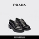 PRADA/普拉達(dá)【禮物】女士 Chocolate 亮面皮革厚底樂福鞋 黑色-新款 尺碼偏大建議拍小半碼 37.5