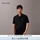 Calvin KleinJeans25早秋新款男士純棉珠地網(wǎng)眼ck商務(wù)純色短袖T恤POLO4RB012G UB1-太空黑 L