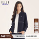 ELLE ACTIVE時(shí)尚棒球領(lǐng)運(yùn)動(dòng)休閑外套女裝初秋百搭通勤精致防風(fēng)保暖夾克女 藏青色 L