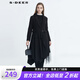 S.DEER圣迪奧冬季女裝休閑西裝領(lǐng)通勤網(wǎng)紗拼接不規(guī)則大衣S20481831 黑色/91 S/160