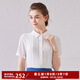 經(jīng)典故事（JANE STORY）寬松氣質(zhì)雪紡衫夏季2025新款高端白色雪紡襯衫收腰短袖襯衣女上衣 S02 L