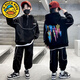 G.DUCKKIDS男童春裝套裝春秋季衛衣中大兒童男孩冬款加絨加厚大童男裝帥氣潮 流星春秋款黑色 120 身高115cm/體重40斤