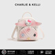 CHARLIE & KELLI品牌 CK輕奢包包女2025新款雙肩包扎染翅膀菱格卡通小背包 白色