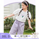茵曼（INMAN）童裝夏裝洋氣套裝2025新款兒童短袖短褲休閑服女大童兩件套潮 紫色 130