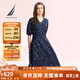 諾帝卡（NAUTICA）【商場(chǎng)同款】女裝春夏新款萊賽爾親膚透氣休閑連衣裙女41DO04 藏青色4NV M