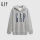 GAP【情人節(jié)】男女裝秋季新款logo印花抓絨寬松運(yùn)動(dòng)連帽衫衛(wèi)衣786920