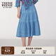 Teenie Weenie小熊女裝牛仔半身裙2025夏季新款復(fù)古時(shí)髦丹寧蛋糕裙 淺藍(lán)色 S