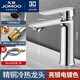 JOMOO全銅冷熱水龍頭家用衛生間洗手洗臉盆浴室柜臺 圓形長(cháng)平面-電鍍色18CM