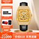 西普尼金表（HIPINE）金表男鏤空自動(dòng)機械表純金999商務(wù)酒桶型黃金手表男士生日禮物 【鏤空款】金重13.66g+ 42mm