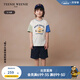 Teenie Weenie Kids小熊童裝24夏季款男童度假風(fēng)短袖短褲套裝 撞色 120 cm