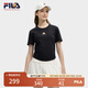 FILA 韓素希同款|斐樂官方女裝針織短袖2025夏新款修身小狐貍刺繡T恤 傳奇藍(lán)-NV 2XL 180/96A/XXL