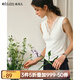 Olrain歐芮兒V領(lǐng)法式打底針織背心2025春夏新款內(nèi)搭蕾絲小衫 白色 XL