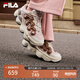 FILA 楊冪同款斐樂(lè )官方女鞋豌豆鞋運動(dòng)鞋休閑鞋厚底老爹鞋 紅木棕/摩卡棕-MM 38