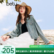 百圖betu女裝秋季新款短外套懷舊復(fù)古落肩袖牛仔外套女2408T57 牛仔色 L