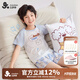 久歲伴【miiiiichan聯(lián)名】?jī)和履型?00%棉家居服套裝透氣短袖短褲