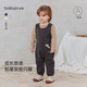 babylove【清倉】寶寶背帶褲春秋季褲子外出束腳褲嬰幼兒百搭星躍童話(huà) 星躍童話(huà)-深灰 90