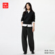 優(yōu)衣庫女裝針織廓形長(cháng)褲/休閑褲彎刀褲加長(cháng)款25新款477345 483723 483723/09黑色 XL