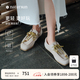 natursun奚夢瑤同款袋鼠鞋女2025春季新款牛津鞋休閑老錢風(fēng)樂福鞋單鞋 灰色 35