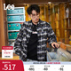Lee25新品舒適版翻領(lǐng)寬松肌理格紋午夜藍(lán)男長袖襯衫LMT009790207 午夜藍(lán) 2XL