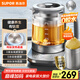 蘇泊爾（SUPOR）純鈦養(yǎng)生壺 玻璃面板燒水壺 316L不銹鋼恒溫煮茶器  加大濾網(wǎng) 電熱水壺多段保溫1.5L SW-15YJ55