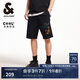 杰克·瓊斯（JACK&JONES）男裝25年涼感衛短褲男夏季外穿潮流寬松沙灘五分褲大褲衩BSQ聯(lián)名 E40黑色-五分 M (175)