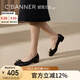 千百度（C.BANNER）蝴蝶結(jié)芭蕾舞鞋女2025春季新款單鞋A25157009 黑色 36