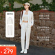安踏易打理套裝丨立領(lǐng)針織外套長(cháng)褲女款秋季運動(dòng)上衣直筒褲兩件套