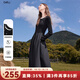 百圖betu女裝2025秋季新款連衣裙簡(jiǎn)約氣質(zhì)顯瘦拼接假兩件裙子2508T84 黑色 L