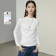 晚白【新品】可外穿打底衫女2026春季時(shí)尚休閑純色上衣棉質(zhì)長(cháng)袖t恤女 白色 L
