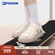 FILA FUSION斐樂(lè )潮牌女鞋WALLRIDE DX場(chǎng)下帆布鞋夏季小白鞋休閑運動(dòng)鞋 奶白/木薯粉-GT 35.5