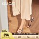 KISSCAT接吻貓夏新款仙女風(fēng)中跟時(shí)裝涼鞋法式一字帶涼鞋女KA54317-16 黑色 37