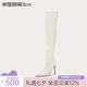 Lily Wei高級感白色長筒靴尖頭細(xì)跟過膝高筒彈力瘦瘦靴小碼情人節(jié)禮物 白色皮面單里【跟高3cm】 44