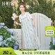 絲柏舍圓領(lǐng)連衣裙2025夏裝新款女通勤文藝套頭中長款修身A字裙