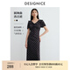 迪賽尼斯（DESIGNICE）2025年夏季新款優(yōu)雅氣質(zhì)復(fù)古波點精致長裙V領(lǐng)短袖連衣裙 黑色 S