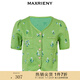 MAXRIENY【商場同款】小香風針織開衫薄夏季修身顯瘦v領(lǐng)上衣 薄荷綠 S