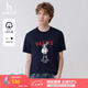 哈吉斯（HAZZYS）男裝 夏款男上衣卡通大狗圖案圓領(lǐng)短袖T恤男ASTZE0BBX69 藏青色NV XL （180/100A 50）