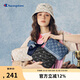 Champion冠軍斜挎包鉆C相機包男女24春夏新款丹寧老花雙層單肩包  卡其色