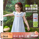 ASK JUNIOR【小清新】?jì)和棺酉男★w袖連衣裙女童格紋公主裙小童娃娃領(lǐng)裙裝