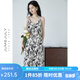 嘉茱莉新款新中式水墨印花吊帶連衣裙女小個(gè)子夏季長(cháng)裙V領(lǐng)吊帶裙 水墨印花 M