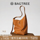 BAGTREE【明星同款】包包樹(shù)水桶包輕奢品牌新款植鞣皮大容量通勤單肩女包 焦糖色-大號【bag tree女包】 高級小眾生日禮物女